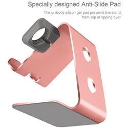 Tranesca 2-in-1 Charging Stand Holder Dock for Apple Watch Series 5 / Series 4 / Series 3 / Series 2 / Series 1 (38mm/40mm/42mm/44mm) and iPhone (Rose Gold -Must Have Apple Watch Accessories)