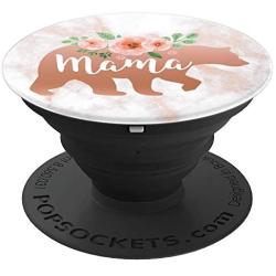 Mama Bear | Trendy Watercolor Pink Roses On Rose Background PopSockets Grip and Stand for Phones and Tablets