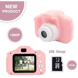 Kids Digital Camera,MERLINAE Mini Video with 2.0 inch Screen for Children Birthday Gift,Children Toy Action Toddler Recorder 1080P for Boys Girls Age 3-12 Education Pink