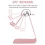 POKANIC Cell Phone Stand Dock Holder Cradle Mount Organizer Charger StationTable, Desktop Bed Office School Kitchen Travel Foldable Portable Adjustable, Multi-Angle Aluminum Non-Slip, Kids (Rose Gold)