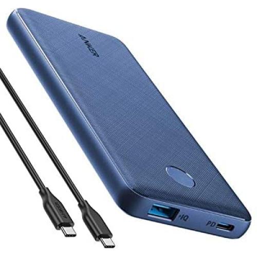 Anker PowerCore Slim 10000 PD 10000mAh Portable Charger USB-C Power Delivery (18W) Power Bank for iPhone 8/8+/X/XS/XR/XS Max, Samsung Galaxy S10, Pixel 3/3XL, iPad Pro 2018, and More (Deep-Sea Indigo)