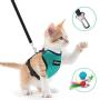 Amogato Reflective Kitten Harness and Leash Escape Proof for Walking, Adjustable Cat Harness with Car Seat Belt & Metal Leash Ring & Cat Ball Mouse Toys Gift