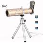 Fosa Cell Phone Camera Lens Kit Universal 18X Optical Zoom Telephoto Telescope Lens with Tripod(Gold)