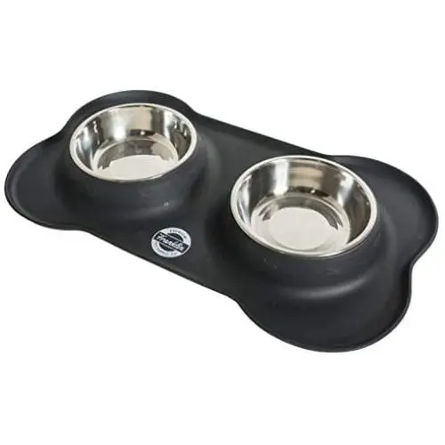 Franklin Pet Supply Double Bowl Pet Feeding Station - Stainless Bowls - No Mess - No Spill - Non-Slip, Model Number: 90062XB Franklin Pet Supply Double Bowl Pet Feeding Station - Stainless Bowls - No Mess - No Spill - Non-Slip, Model Number: 90062XB