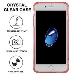 for iPhone 7 Plus Case, for iPhone 8 Plus Case, Matone Crystal Clear Shock Absorption Technology Bumper Soft TPU Cover Case for iPhone 7 Plus (2016)/iPhone 8 Plus (2017) - Clear Pink