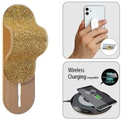 MOMOSTICK_MULTI BAND: Phone Grip/Stand/Holder | Phone Accessories | Phone Handle | Phone Strap | Finger Grip for All Smartphones, Pearl Glitter - Gold