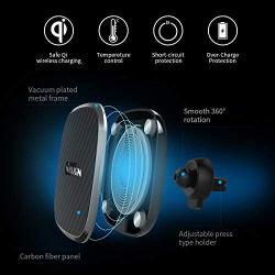 Nillkin Qi Wireless Car Charger - Magnetic Wireless Charger Car Mount, 10W Fast Charging Air Vent Phone Holder, Compatible for iPhone 11 Pro/XS/X/8 Plus,Samsung S10/S9/S8,Black