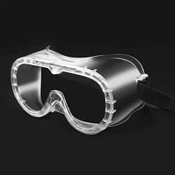 BHTOP Safety Goggles Anti-Fog Eye Protection Glasses L007 Over-Spec Clear Lens for Lab, Chemical, Work, Outside(No Vent)