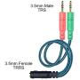 Headset Splitter Cable for PC 3.5mm Jack Headphones Adapter Convertors for PC 3.5mm Female with Headphone/Microphone Transform to 2 Dual 3.5mm Male for Computer Simultaneously Y Splitter Audio