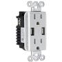 ECOELER 4.8A High Speed Dual USB Wall Outlet, 15A Tamper Resistant Wall Socket USB Outlet,Child Proof Safety,Wall Plate Included, UL Listed Pack of 4