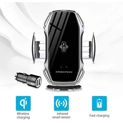 Wirelsss Car Charger,QI Fast Charging Air Vent Holder Auto-Clamping Smart Sensor Phone Holder for Car Compatible with iPhone 11/11 Pro/11 Pro Max/Xs MAX/XS/XR/X/8/8+,Samsung S10/S10+/S9/S9+ Wirelsss Car Charger,QI Fast Charging Air Vent Holder Auto-Clamping Smart Sensor Phone Holder for Car Compatible with iPhone 11/11 Pro/11 Pro Max/Xs MAX/XS/XR/X/8/8+,Samsung S10/S10+/S9/S9+