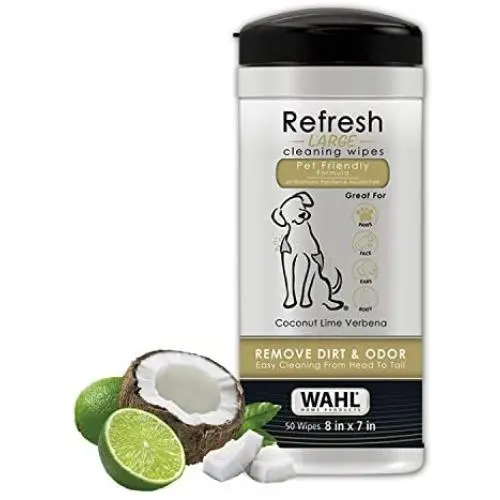 Wahl Pet Refresh Cleaning Wipes for All Dog Breeds - Use on Ears, Nose, Paws, Bottom, & Sensitive Areas - 50 Wipes Wahl Pet Refresh Cleaning Wipes for All Dog Breeds - Use on Ears, Nose, Paws, Bottom, & Sensitive Areas - 50 Wipes