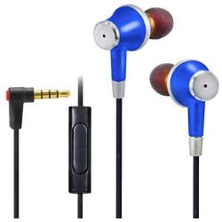 ALTEAM ErgoFit Earbuds Stereo Headphone Deep Bass in-Ear Earphones with Microphone Mic and Call Controller Wired Metal Earphone for Android Sony Samsung Smart Mobile Cell Phone Music 3.5mm Plug-Blue