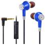 ALTEAM ErgoFit Earbuds Stereo Headphone Deep Bass in-Ear Earphones with Microphone Mic and Call Controller Wired Metal Earphone for Android Sony Samsung Smart Mobile Cell Phone Music 3.5mm Plug-Blue