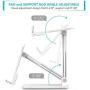 Cell Phone Stand Holder, Foldable Desktop Phone Stand, Extensiable Anti-Slip Base and Height Angle Adjustable Desk Phone Holder for iPad, Kindle, Mobile Phone, Tablet and Switch
