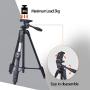TESVERO Tripod for iPad iPhone,55" Lightweight Camera Tripod + Wireless Remote + Remote Holder + 2 in 1 Mount Holder for Smartphone (Width 2.2-3.3"),Tablet (Width 4.3-7.3")