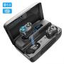 JKSWT Wireless Earbuds, 5.0 Bluetooth Headphones with Super Charging Case as Power Bank in-Ear Stereo Sports Headsets with Mic Binaural Calls, 40H Playing time, Bluetooth Headphones Black