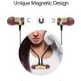 Wired Headphone Metal Earbuds by Amasing Noise Cancelling Stereo Heave Bass Earphones with Micphone Mic with Volume Control，in Ear Headphones Magnetic Design for iPhone 5 6 Pink Samsung M9