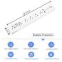 VASTFAFA 6-Outlet Surge Protector Power Strip with 2 Fast Charging USB Port,Desktop Charging Station 4.5 ft Extension Cord for Cruise Ship, Dorm Room Multi Plug Extender (White)
