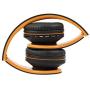 PowerLocus Wireless Bluetooth Over-Ear Stereo Foldable Headphones, Wired Headsets with Built-in Microphone for iPhone, Samsung, LG, iPad (Orange)