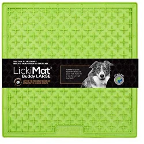 Lickimat Classic Buddy, Dog Slow Feeders for Boredom & Anxiety Reduction; Perfect for Food, Treats, Yogurt, or Peanut Butter. Fun Alternative to a Slow Feed Dog Bowl, Size Large