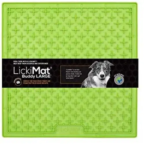 Lickimat Classic Buddy, Dog Slow Feeders for Boredom & Anxiety Reduction; Perfect for Food, Treats, Yogurt, or Peanut Butter. Fun Alternative to a Slow Feed Dog Bowl, Size Large Lickimat Classic Buddy, Dog Slow Feeders for Boredom & Anxiety Reduction; Perfect for Food, Treats, Yogurt, or Peanut Butter. Fun Alternative to a Slow Feed Dog Bowl, Size Large