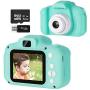 Vbepos Kids Camera, Digital Video Camera Toys for 3-12 Year Old Boys Girls, 1080P HD Action Camera Toddler Recorder Gift with 32GB SD Card for Indoor Outdoor Party Games, Green