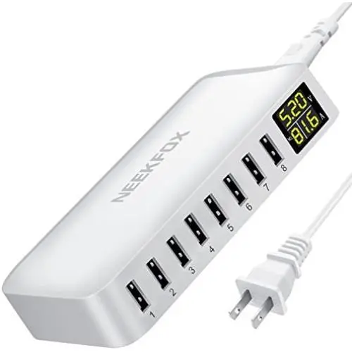 Multi USB Charger Charging Station, slitinto 8-Port USB Charger Station with LCD Display, Desktop USB Station Compatible iPhone X / 8/7 / 7Plus / 6s / 6Plus, iPad, Samsung Galaxy/Note and More Multi USB Charger Charging Station, slitinto 8-Port USB Charger Station with LCD Display, Desktop USB Station Compatible iPhone X / 8/7 / 7Plus / 6s / 6Plus, iPad, Samsung Galaxy/Note and More