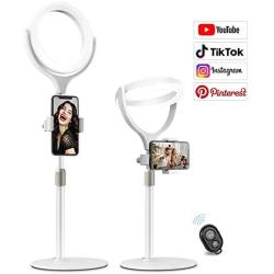 Selfie Ring Light with Stand Tripod & Cell Phone Holder for Live Stream/Makeup- Evershop 8" Mini Led Camera Ringlight for YouTube/TikTok Video/Photography Compatible with iPhone Xs Max XR Android