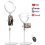 Selfie Ring Light with Stand Tripod & Cell Phone Holder for Live Stream/Makeup- Evershop 8" Mini Led Camera Ringlight for YouTube/TikTok Video/Photography Compatible with iPhone Xs Max XR Android