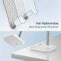 Cell Phone Stand, Angle Height Adjustable Phone Holder, Aluminum Desktop Charging Dock with Non-slip Base and Charging Port, Tablet Stand Holder Compatible with Mobile Phone/iPad/Kindle/Tablets, White