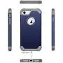 BENTOBEN Compatible with iPhone 8 Case and iPhone 7 Case 3 in 1 Hard Cover Hybrid Soft Silicone Bumper Shockproof Rugged Heavy Duty Slim Non-Slip Full Body Protective Phone Cases Navy Blue&Grey
