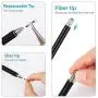 Stylus Pen, Universal Stylus, Stylus para Pantallas táctiles, Disc Stylus Touch Screen Pens for All Capacitive Touch Screens Cell Phones Tablets Laptops, 2 Pieces + 6 Bonus Replacement Tips (Silver)