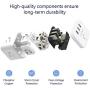 Power Strip with usb ports JSVER USB Power Strip, 4.92 Ft Extension Cord with 3 Outlets 3 USB Ports, power cube with usb for Travel, Home, Office, Phones, iPhone X/XS/XR, Tablets, Cruise Ship (White)