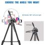 TAIROAD Phone Tripod, Portable Lightweight Aluminum Travel Tripod with Carry Bag & Bluetooth Remote, 1/4” Mounting Screw for Mirrorless/Gopro/DSLR Camera and 2 in 1 Clip for Smartphone and iPad