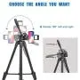 TAIROAD Phone Tripod, Portable Lightweight Aluminum Travel Tripod with Carry Bag & Bluetooth Remote, 1/4” Mounting Screw for Mirrorless/Gopro/DSLR Camera and 2 in 1 Clip for Smartphone and iPad