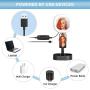 CameCosy Selfie LED Light with Tripod Stand +Foldable Beauty Mirror+Cell Phone Holder, Adjustable Brightness Fill Light for Makeup/Camera Video/YouTube, Compatible with iPhone/Android.-Black