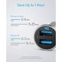 Car Charger, Anker Mini 24W 4.8A Metal Dual USB Car Charger, PowerDrive 2 Alloy Flush Fit Car Adapter with Blue LED, for iPhone 11/XR/Xs/Max/X/8/7/Plus, iPad Pro/Air 2/Mini, Galaxy, LG, HTC and More