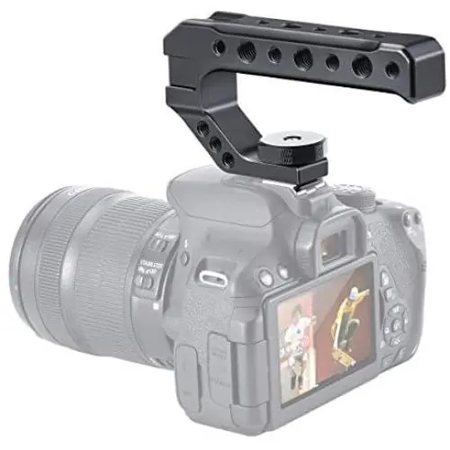 Camera Handle Grip with 3 Cold Shoe 1/4" 3/8" Threaded Holes for LED Light,Microphone,Monitor for Canon Nikon Olympus Pentax DSLR Cameras Camera Handle Grip with 3 Cold Shoe 1/4" 3/8" Threaded Holes for LED Light,Microphone,Monitor for Canon Nikon Olympus Pentax DSLR Cameras