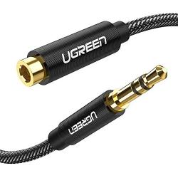 UGREEN Headphone Extension Cable, 3.5mm Audio Male to Female Stereo Extension Adapter Nylon Braided Cord Compatible for iPhone, iPad, Smartphones, Headphones, Tablets, Media Players, Gold-Plated 3FT