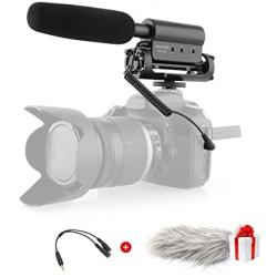 TAKSTAR SGC 598 Shotgun Mic On Camera Interview Microphone with Smartphone Connecting Cable, with Deadcat Windscreen, for Camera, Camcorder