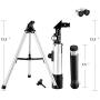 Telescope for Kids, Merkmak Educational Toy for Beginners Science Plastic Tools with Tripod and 3 Magnification Eyepieces 360/50mm Spotting Scope (Silver)