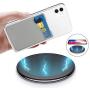Card Holder for Back of Phone, SHANSHUI Phone Wallet Silicone Credit Card Holder Pocket Pouch Compatible with iPhone, Android & Most Smartphones (Black, White,Gray / 3 pcs)