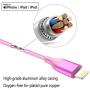 iPhone Charger Lightning Cable 4Pack 4Color Apple MFi Certified Nylon Braided Long Fast USB Cord Compatible for iPhone 11Pro MAX Xs XR X 8 7 6S 6 Plus SE 5S 5C (Blue Green+Red Purple)