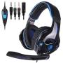 SADES SA810GT Stereo Gaming Headset for Xbox One/PS4/PC Noise Cancelling Over Ear Headphones with Mic, LED Light & 3.5mm Jack & Bass Surround & Volume Control & Soft Earpads