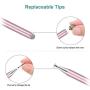 Universal Disc Stylus Pens, 2 in 1 Capacitive Stylist Pens for All Capacitive Touch Screens Cell Phones, iPad, Tablet, Laptops with 6 Replacement Tips by Molichang (2 Pcs) (Black/Rose Gold)