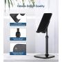 Cell Phone Stand, Moreslan Angle Height Adjustable Phone Stand Holder Tablet Stand for Desk, Compatible with iPhone Android Phones Tablet Kindle - Black