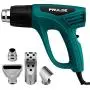 Heat Gun Dual Temperature Settings, PRULDE N2190 1500W Hot Air Gun 800°F - 1112°F, Overload Protection with 4 Metal Nozzle Attachments for Shrink Wrapping/Tubing, Paint Removal Heat Gun Dual Temperature Settings, PRULDE N2190 1500W Hot Air Gun 800°F - 1112°F, Overload Protection with 4 Metal Nozzle Attachments for Shrink Wrapping/Tubing, Paint Removal