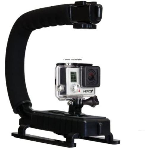 Opteka X-Grip Professional Action Stabilizing Handle Specifically Made for GoPro HD Hero5, Hero4, Hero3 and Session with Accessory Shoe for Flash, Mic, or Video Light (Black)