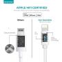 iPhone Charger Cable, Overtime Apple MFi Certified Lightning Cable 6ft USB Cord for iPhone 11/11 Pro/11 Max/X/XS Max/XR/8 Plus/7/6/SE, iPad/iPad Air 2/Mini 4/3/2, White